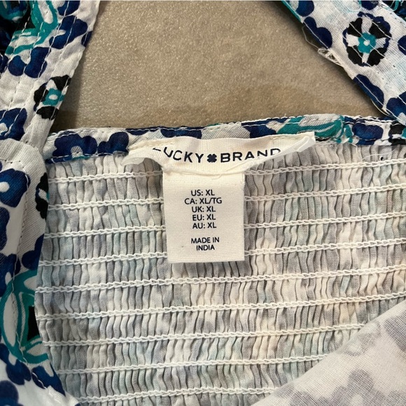 Lucky Brand Blue and Green Patterned Maxi Dress. XL. New without tag - Picture 3 of 15